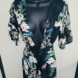 Sexy Long Floral Coverup
